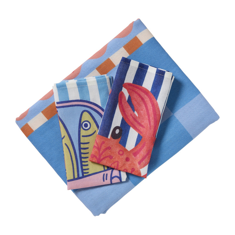 Tafelkleed krab -  multikleur - 140x240 cm