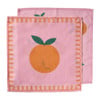 Servetten sinaasappels - roze/oranje - set van 2