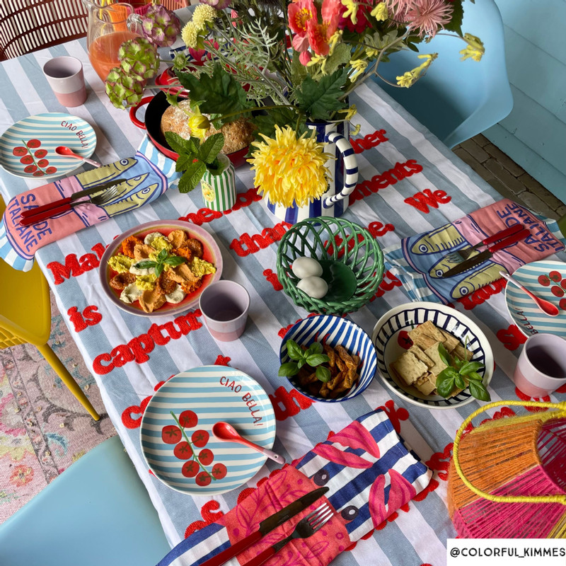 Servetten krab en sardientjes - multikleur - set van 2