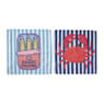 Servetten krab en sardientjes - multikleur - set van 2