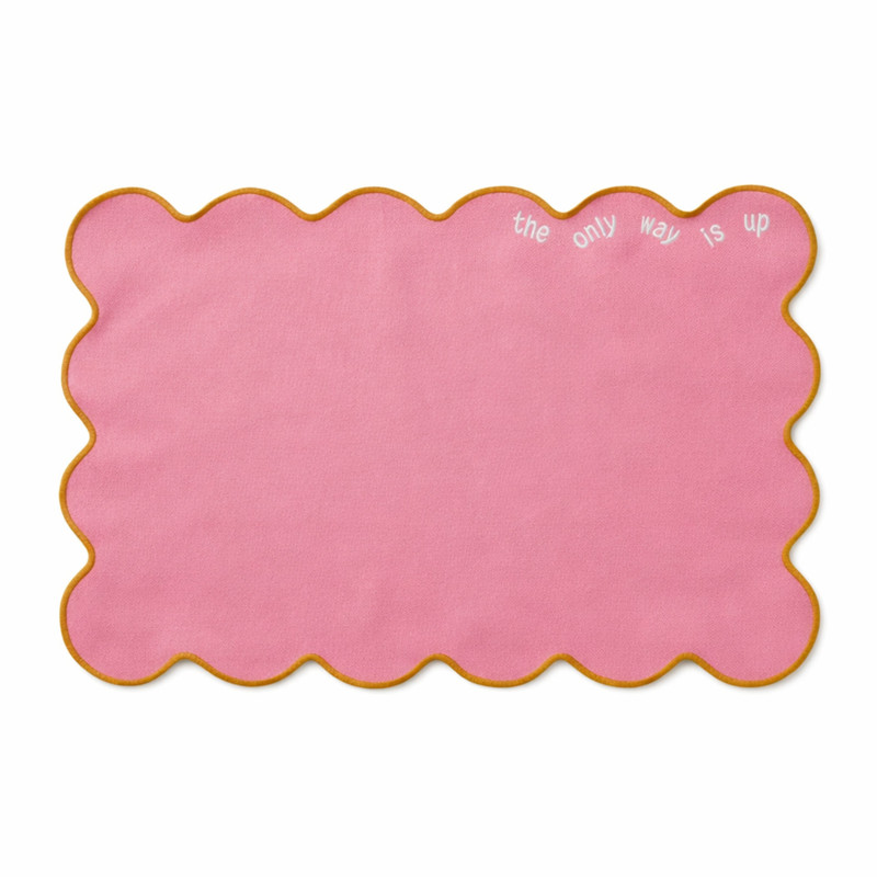 Placemat met quote - roze - 45x30 cm - Happy at Home by Sanny