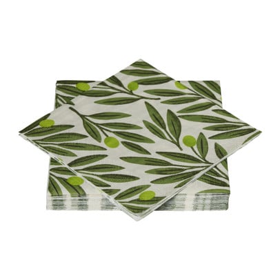 Servetten olijftak - groen - 33x33 cm - set van 20
