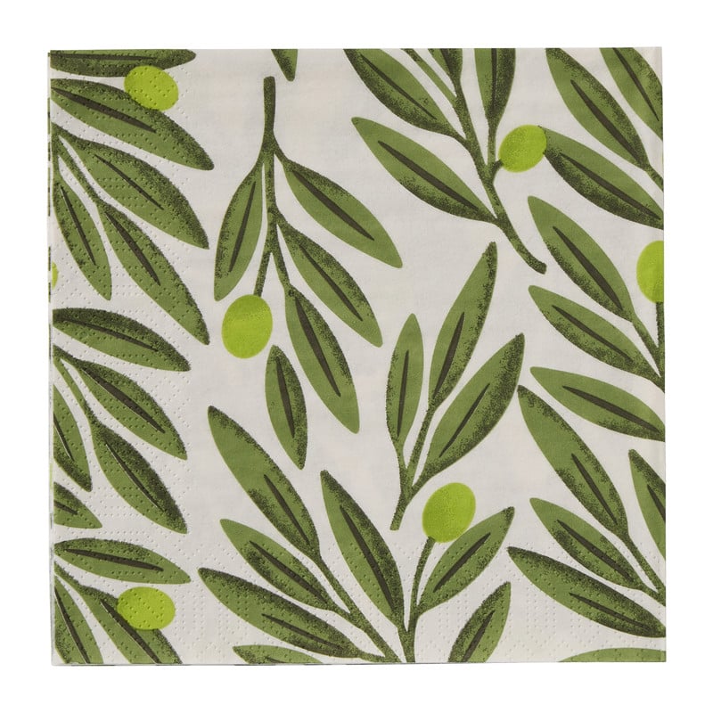 Servetten olijftak - groen - 33x33 cm - set van 20