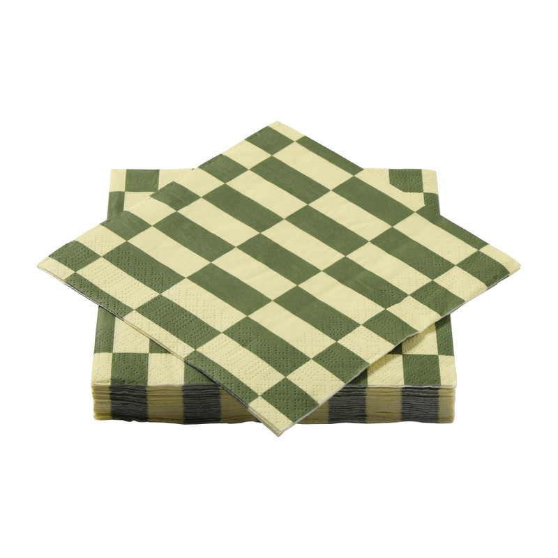 Servetten streep - groen - 33x33 cm
