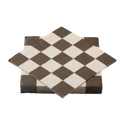 Servetten ruit - bruin - 33x33 cm
