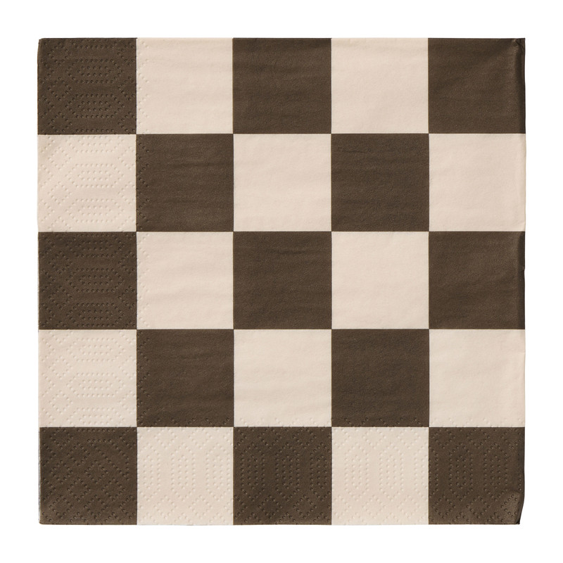 Servetten ruit - bruin - 33x33 cm