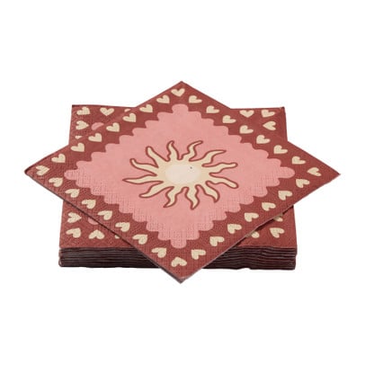Servetten zon - roze - 33x33 cm