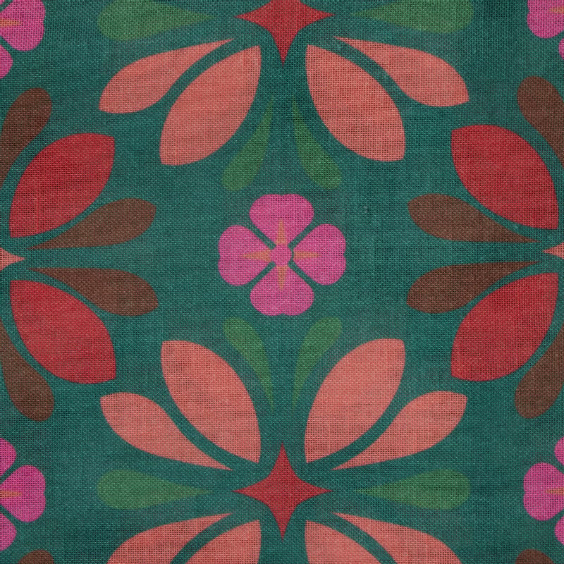 Tafelkleed bloemenprint kerst - multikleur - 140x240 cm
