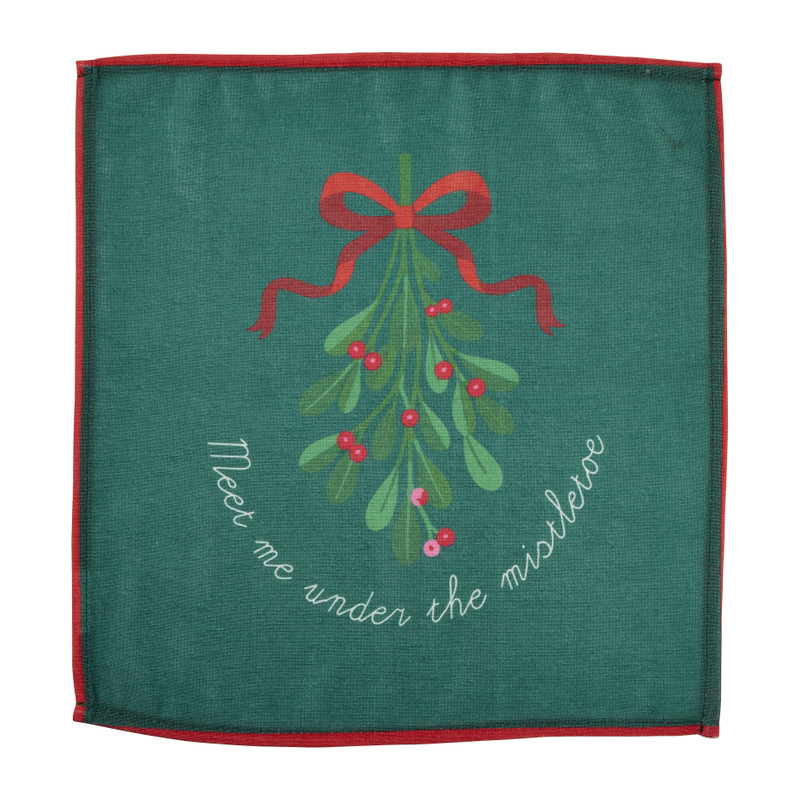 Servetten met print kerst 2st - groen - 40x40 cm - set van 2