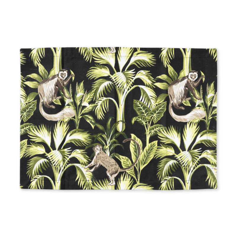 Placemat jungle zwart 48x33 cm Xenos