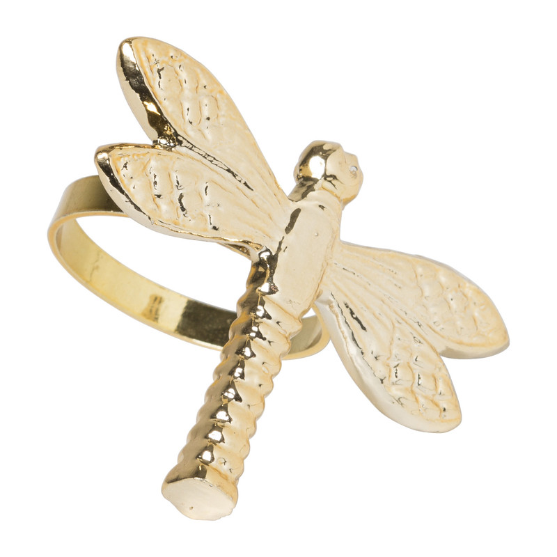 Servetring libelle - goud - ø4 cm