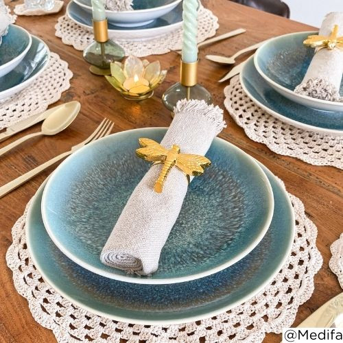 Servetring libelle - goud - ø4 cm