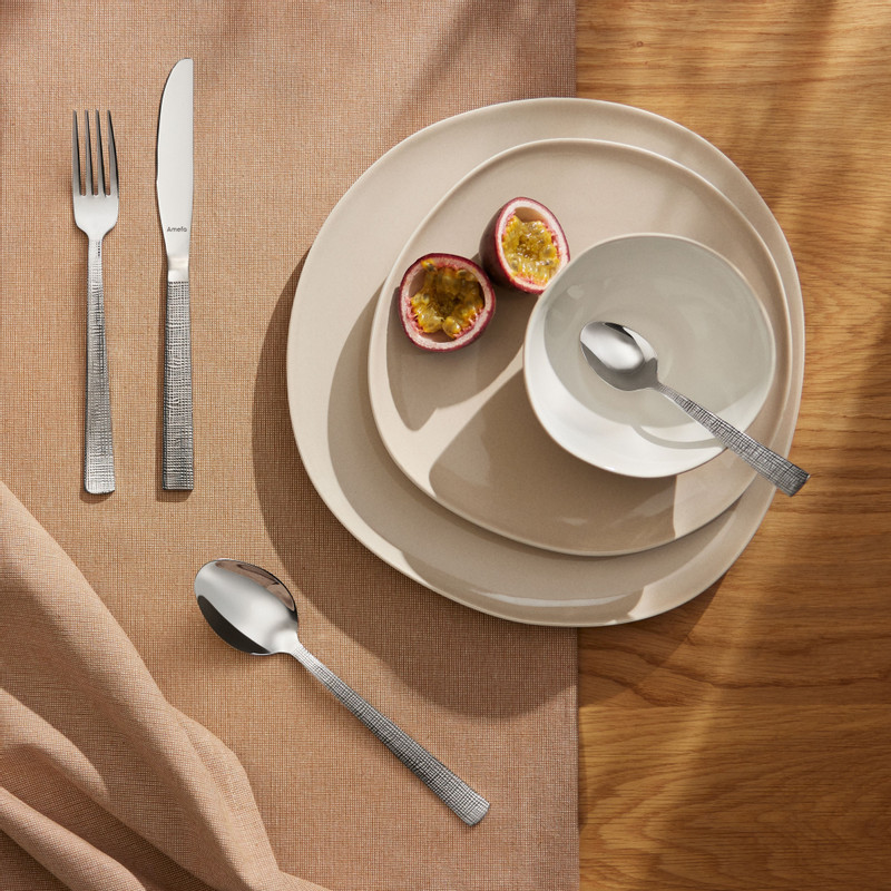 Bestekset Amefa Linen - zilverkleurig - 24-delig - 6 persoons
