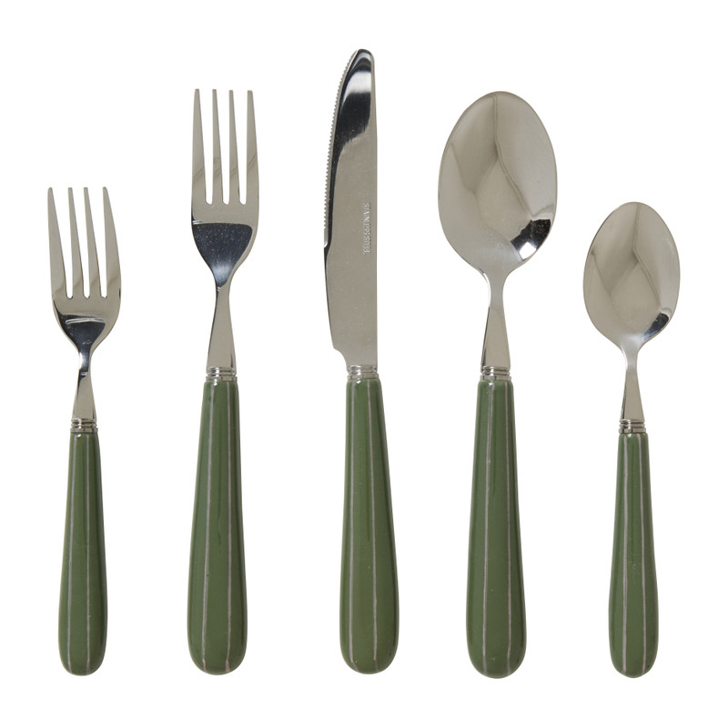 Bestekset keramiek - groen - 5-delig