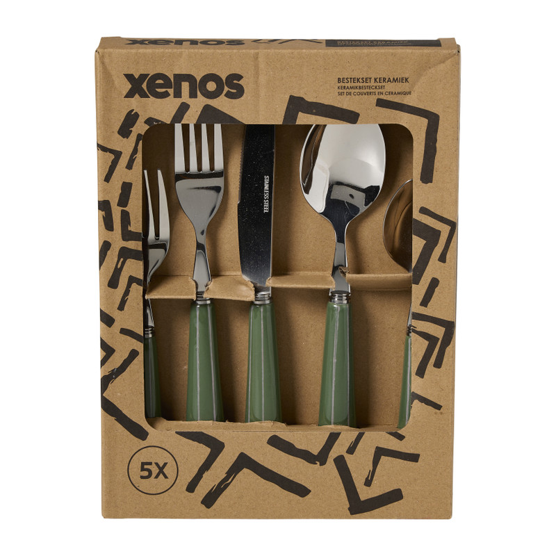 Bestekset keramiek - groen - 5-delig