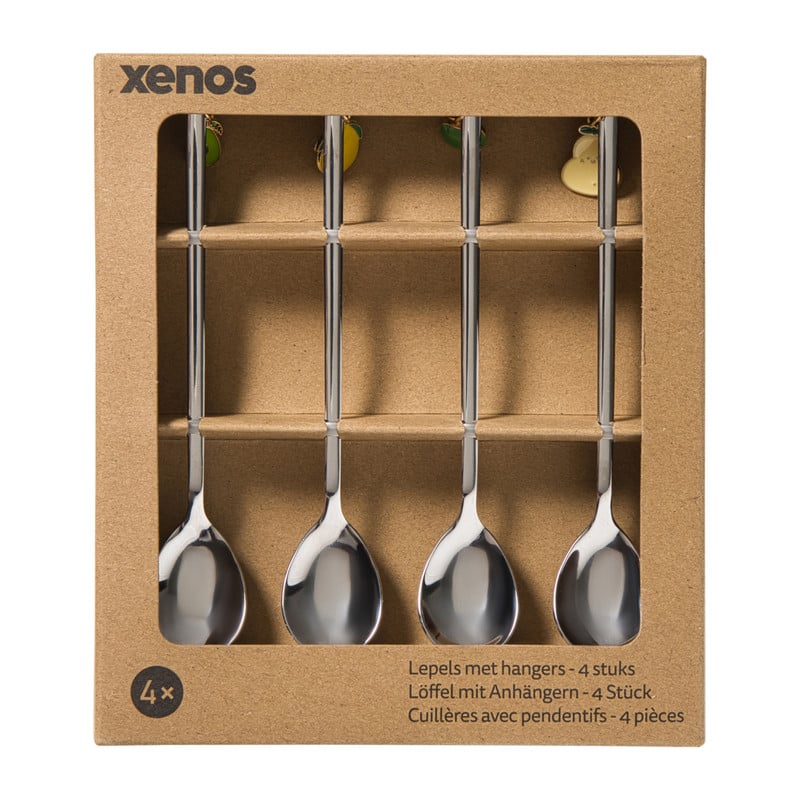 Lepels met hangers fruit - set van 4