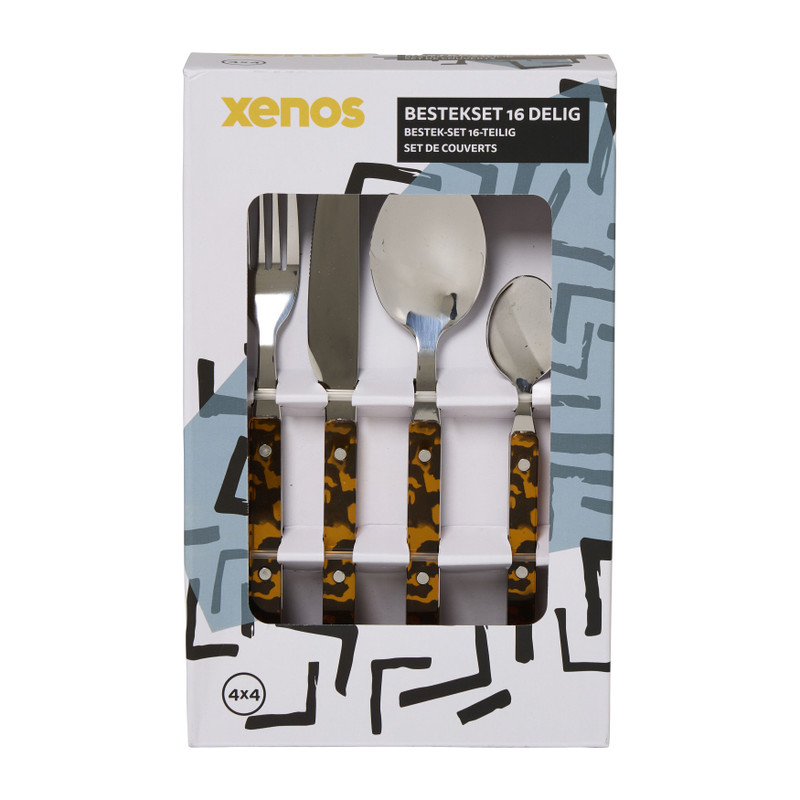 Bestekset vintage tortoise - set van 16