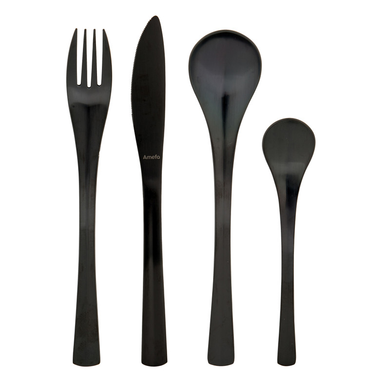 Amefa bestekset - mat zwart - 16-delig