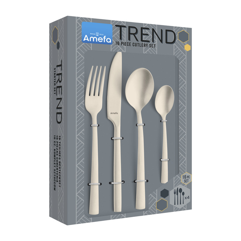 Bestekset Manille - Vintage champagnekleurig - 16-delig - 4 persoons