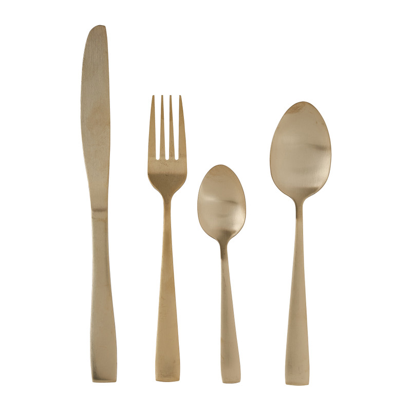 Bestekset - mat goud - 16-delig
