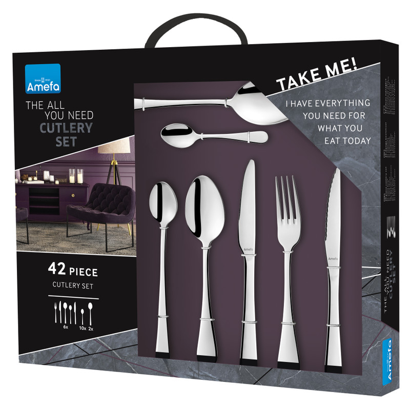 Amefa bestekset Rome - zilverkleurig - 42-delig - 6 persoons