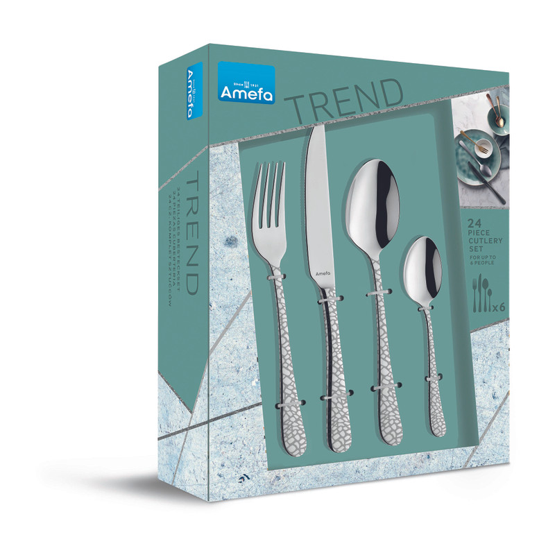 Bestekset Austin Cobble - zilverkleurig - 24-delig - 6 persoons