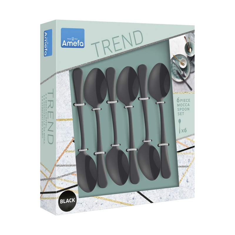 Amefa theelepels - Austin - vintage zwart - 6-delig