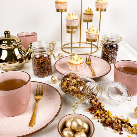 Gebaksvorkje Felicity - champagnekleurig - set van 6