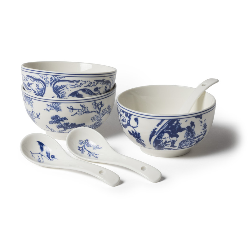 Rijstkom met lepel - geisha - ø11.5x6 cm