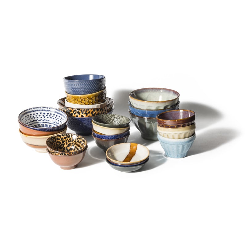 Schaal relief - blauw - ø11x6.5 cm