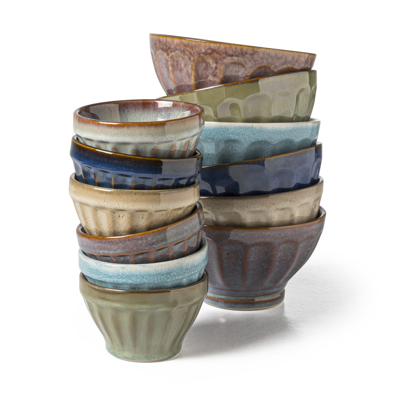 Schaal facet - turquoise - ⌀9x5.7 cm 