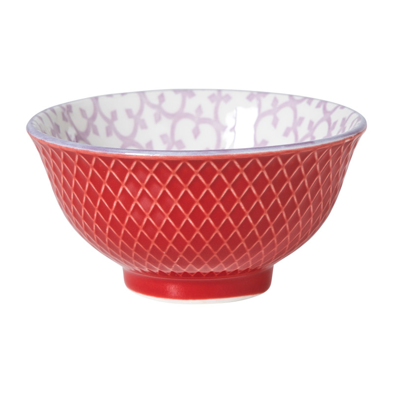 Schaaltje Anna klein - rood/grijs - ø9x4.6 cm