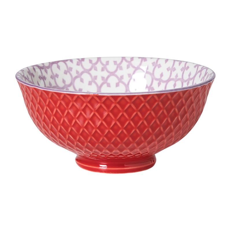 Schaaltje Anna middel - rood/grijs - ø12x5.8 cm