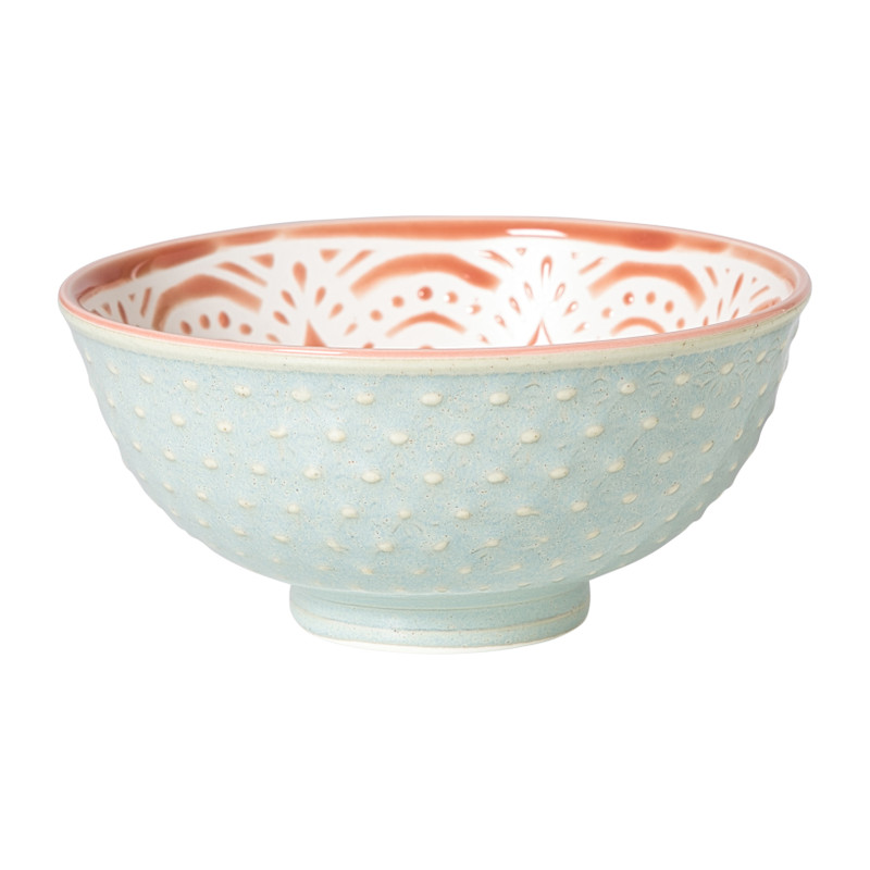 Schaaltje Abby middel - blauw/roze - ø12x5.8 cm