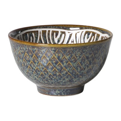 Schaaltje Nori rond - blauw/bruin - ø10.5x5.8 cm