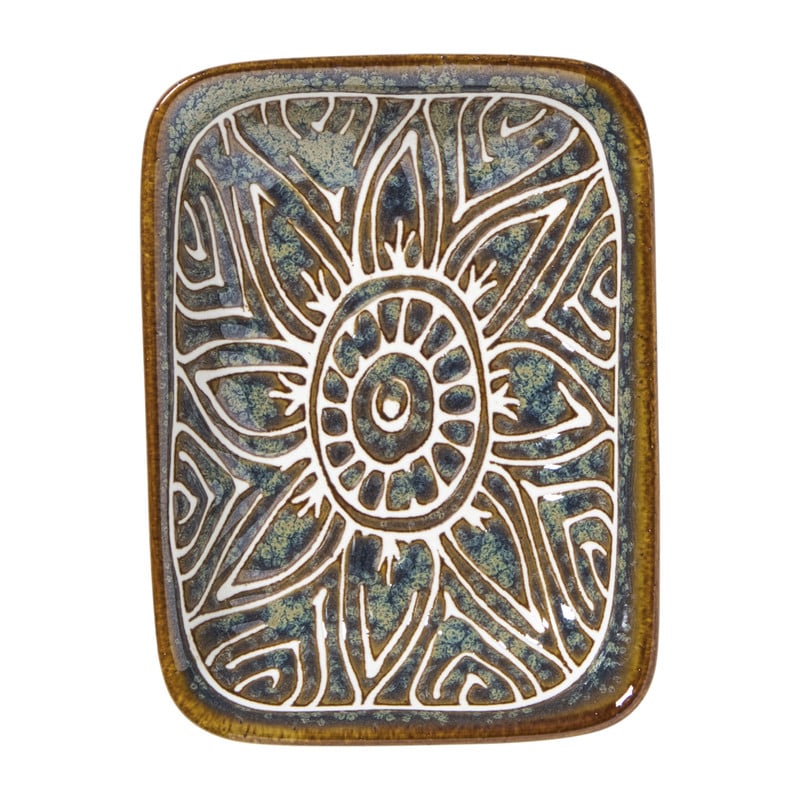 Schaaltje Nori rechthoekig - blauw/bruin - 2x10x7.5 cm