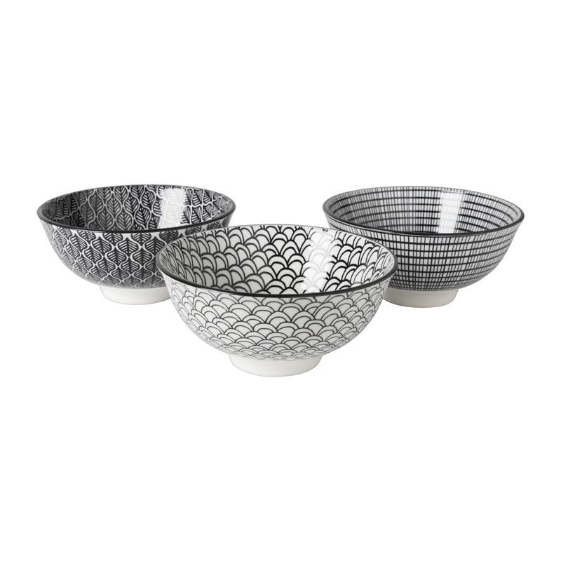 Schaaltje black print blaadjes - ø12x6 cm