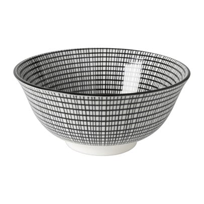 Schaaltje black print streep - ø16x6.5 cm