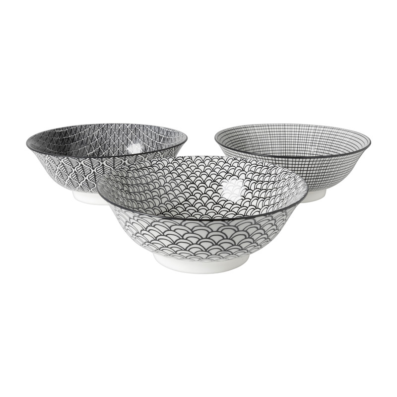 Schaaltje black print blaadjes - ø21x7 cm