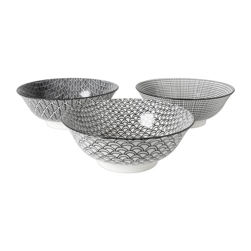 Schaaltje black print boog - ø21x7 cm