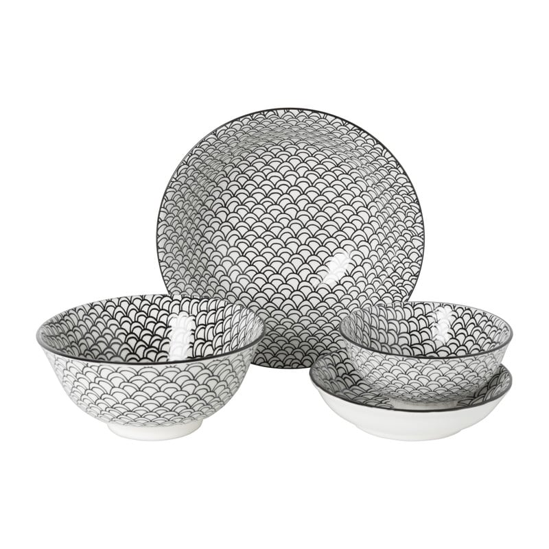 Schaaltje black print boog - ø21x7 cm