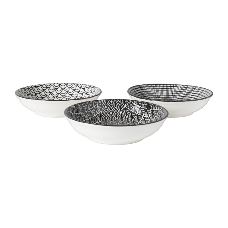 Schaaltje black print boog - ø14x2.5 cm