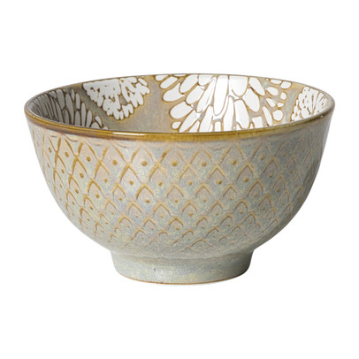 Schaaltje Nori rond - blauw/geel - ø10.5x5.8 cm