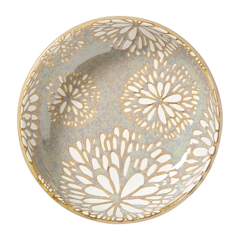 Schaaltje Nori rond - blauw/geel - ø12x3.5 cm