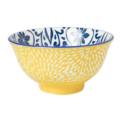 Schaaltje Sen - blauw/geel - ø9.2x4.8 cm
