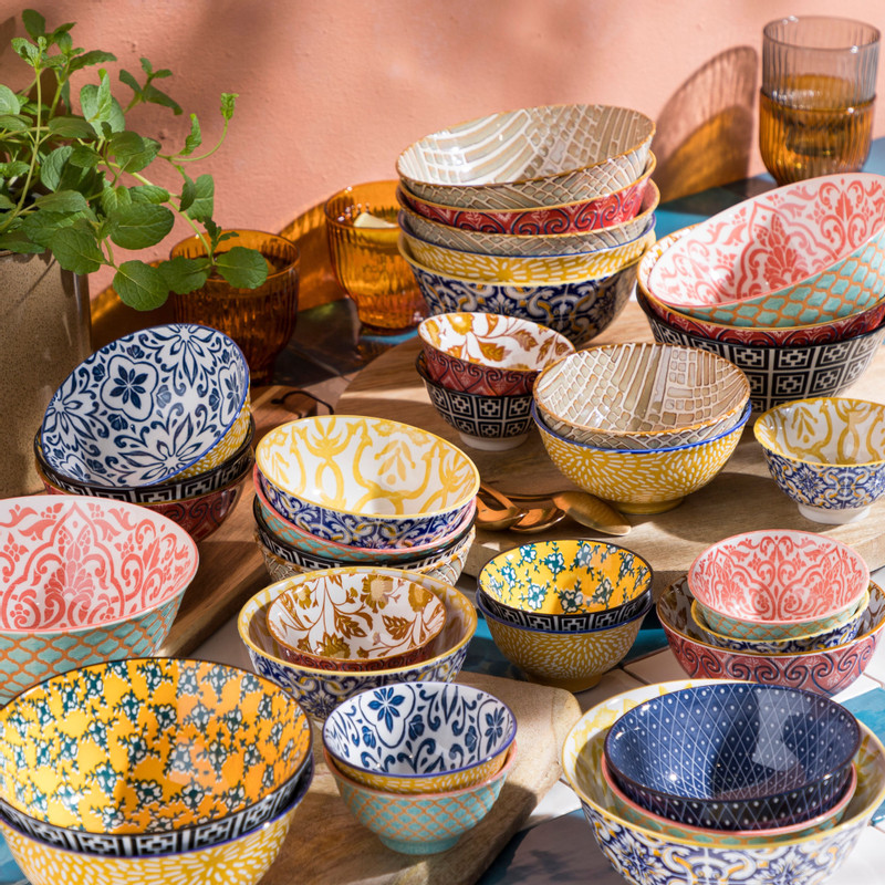 Schaaltje Sen - blauw/geel - ø12.3x5.8 cm