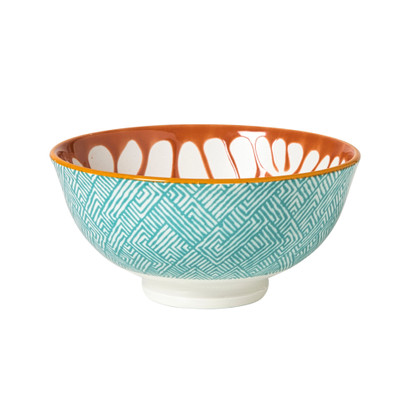 Schaaltje Nane middel - oranje/blauw - ø12.3x5.8 cm