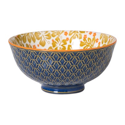 Schaaltje Anouk middel - blauw/geel - ø12x5.8 cm