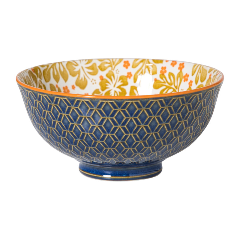 Schaaltje Anouk middel - blauw/geel - ø12x5.8 cm