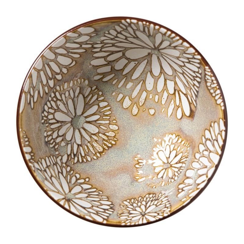 Schaaltje Alise klein - oranje/groen - ø9x4.6 cm